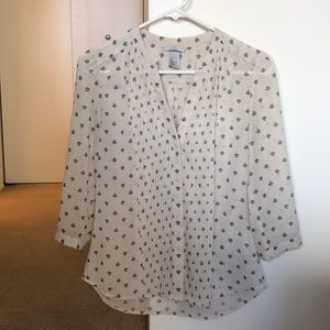 White blouse with print